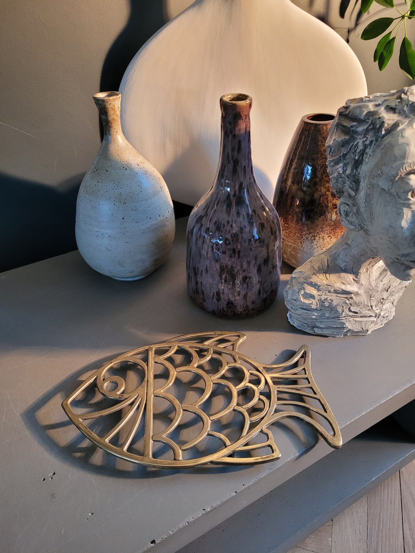 Dessous de plat poisson en laiton massif- Ref 734