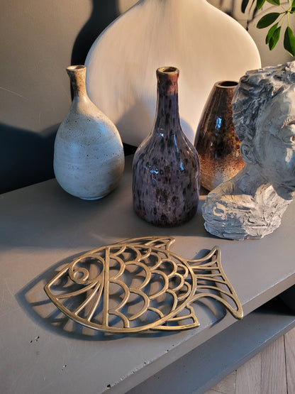 Dessous de plat poisson en laiton massif- Ref 734