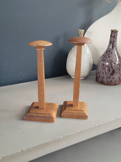 Paire de porte-chapeaux en bois - Ref 988