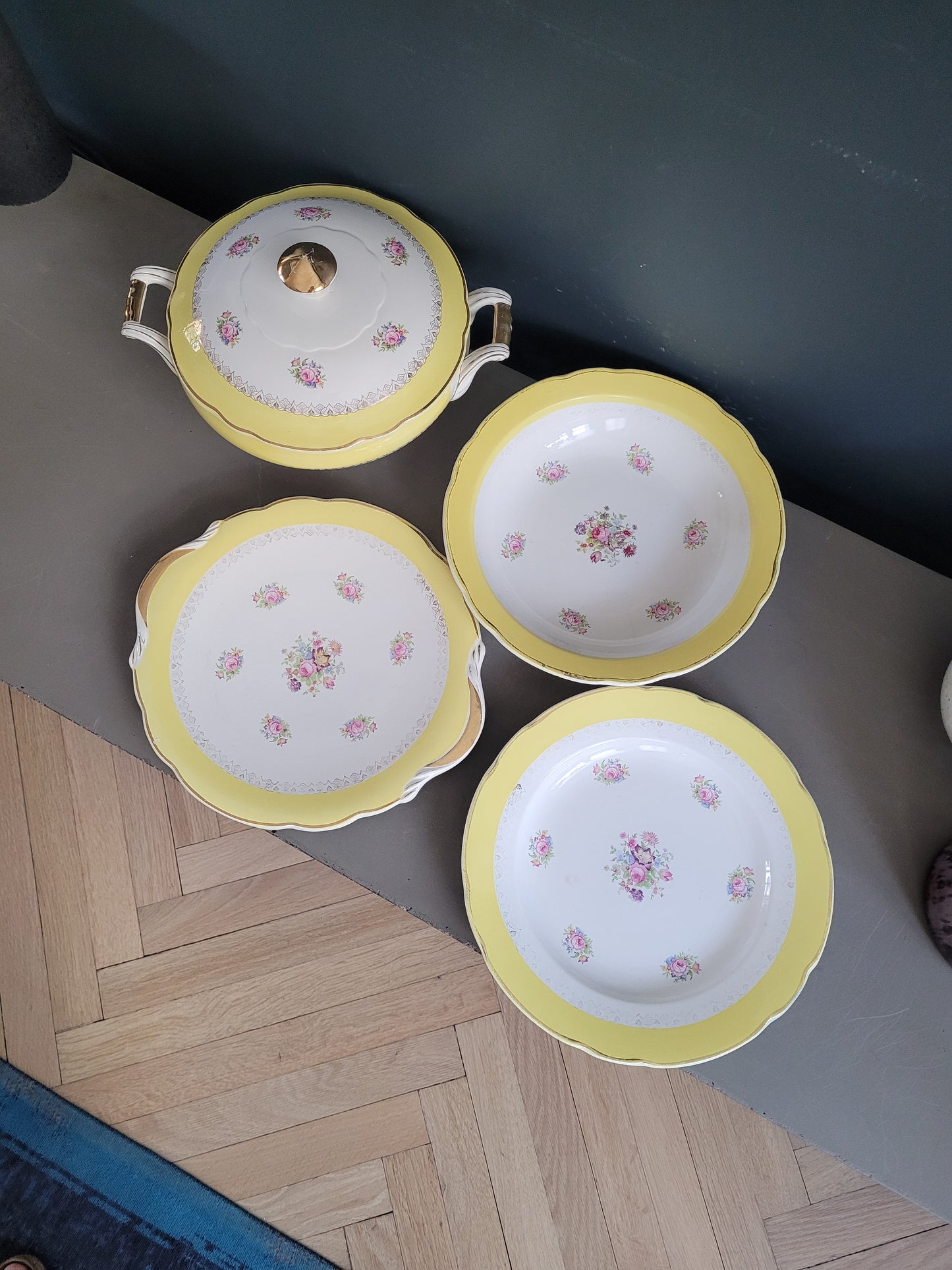 Soupière + 3 plats Digoin & Sarreguemines modèle Graziella - Ref 921