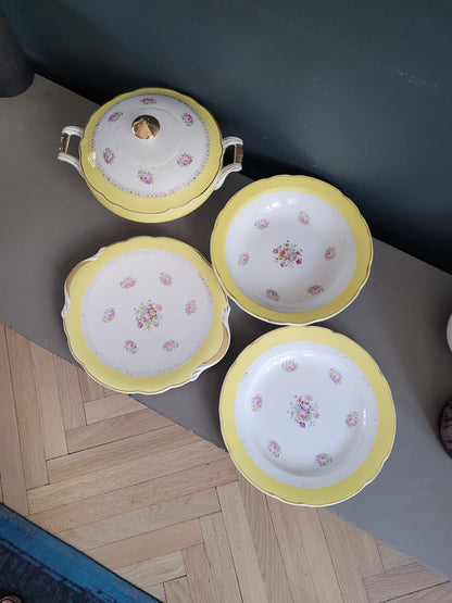 Soupière + 3 plats Digoin & Sarreguemines modèle Graziella - Ref 921