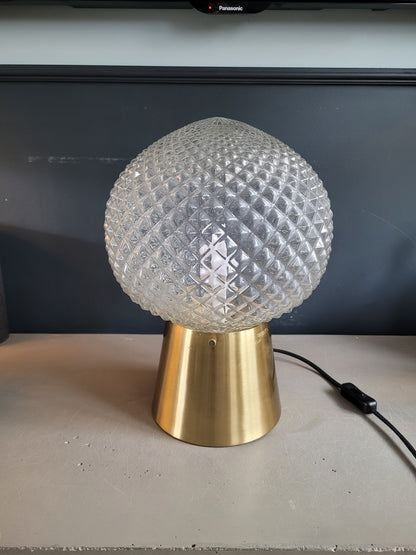 Lampe à poser avec globe en verre moulé - Ref 690