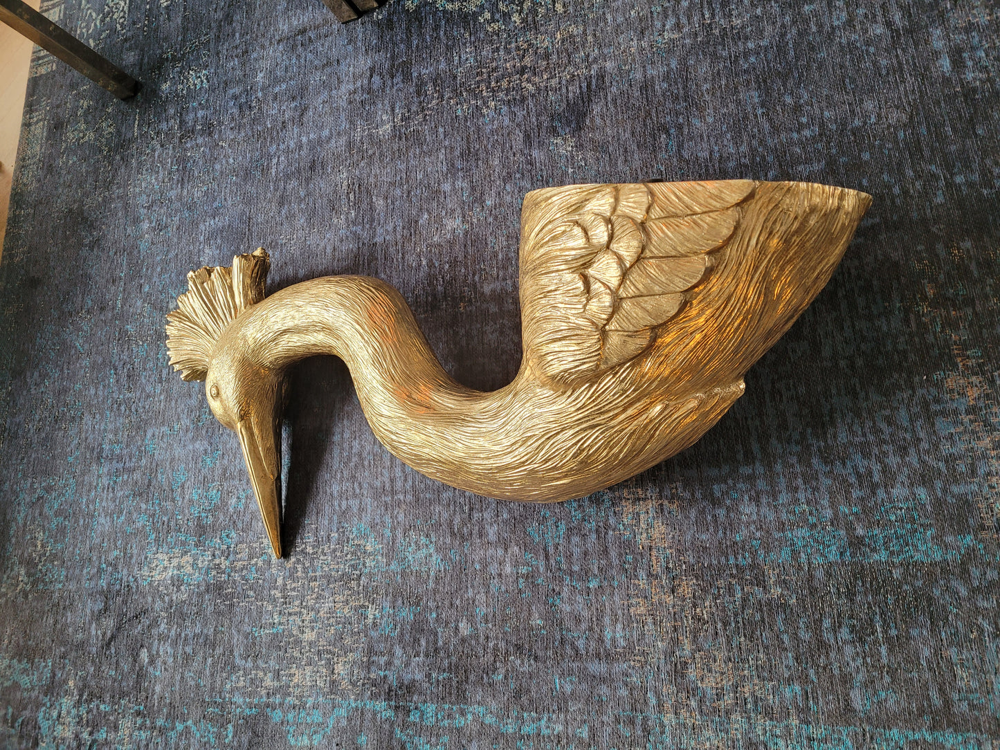 Tête de paon mural doré 85cm - Ref 610