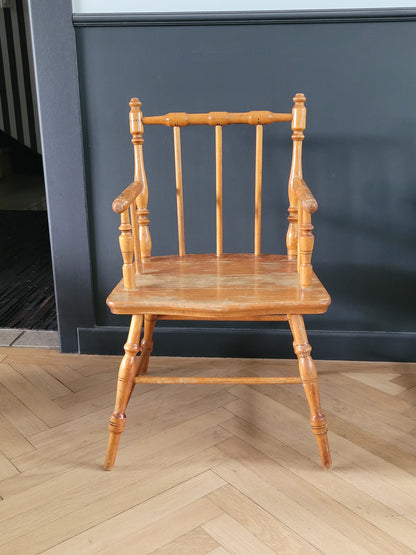 Chaise fauteuil enfant ancienne en bois - 1915 - Weber Geneve - Ref 993