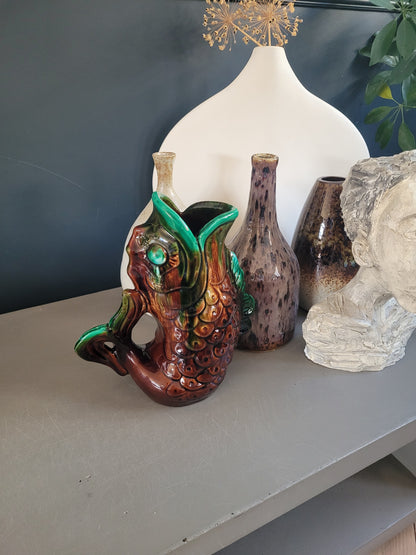 Pichet poisson ancien en céramique- Ref 776