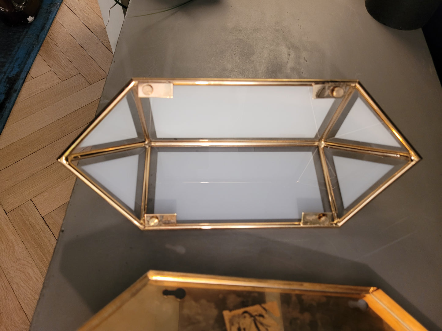 Applique italienne en verre et plaqué or 24 carats - Ref 666