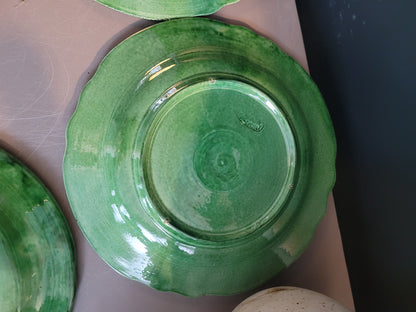 Serie d'assiettes Vallauris vertes - Ref 478