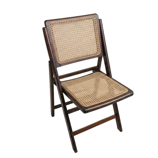 Chaise cannée pliante vintage - Ref 719