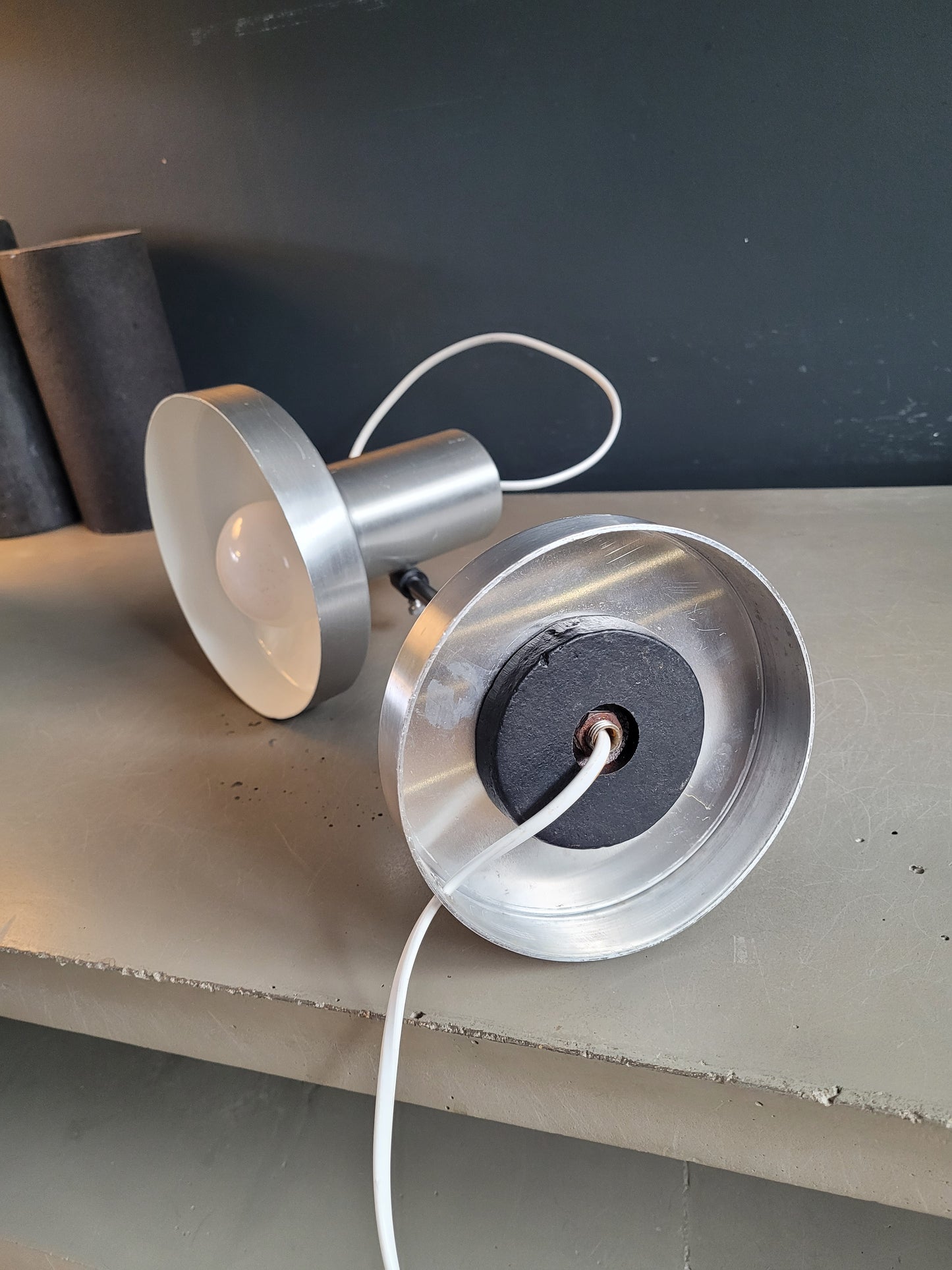 Lampe de bureau orientable vintage en aluminium - Ref 685