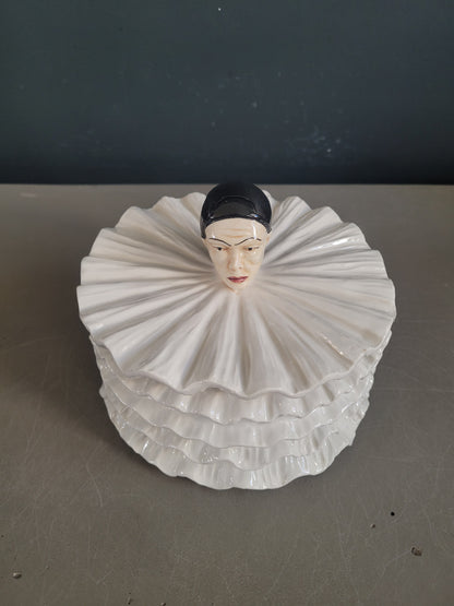 Bonbonnière Pierrot ancienne en porcelaine- Ref 606