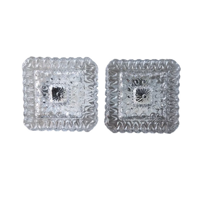 Paire de plafonniers ou appliques en verre moulé - Ref 1430