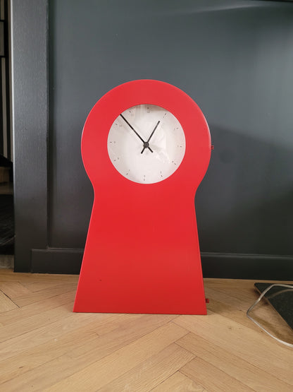 Horloge Ikea vintage rouge, design Thomas Eriksson - Grand modèle- Ref 373