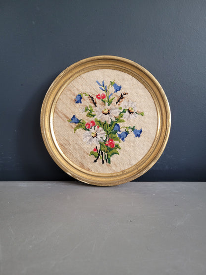 Tableau broderie encadrée ancienne - Ref 831