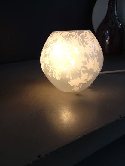 Lampe boule Ikea en verre dépoli à motifs - Ref 338