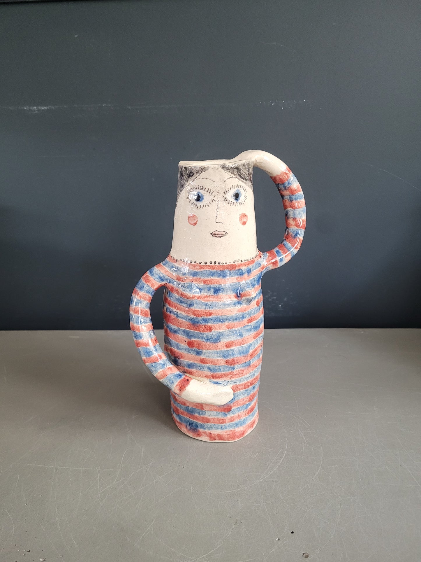 Vase anthropomorphe en céramique émaillée - Ref 901