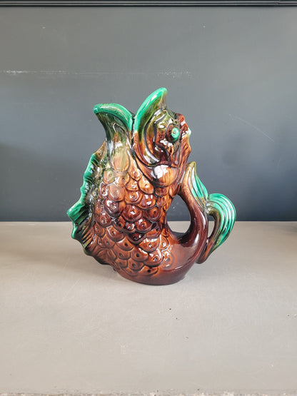 Pichet poisson ancien en céramique- Ref 776