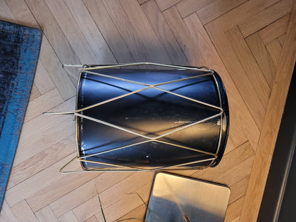 Corbeille à papier en tôle laquée et laiton - Ref 772