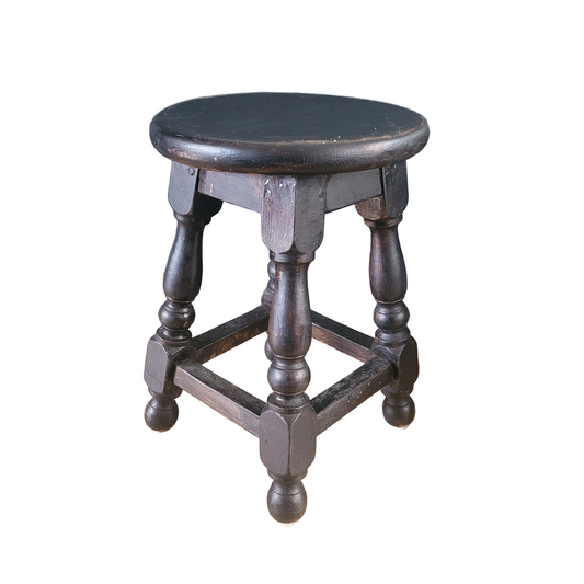 Tabouret ancien en bois pieds tournés - Ref 964