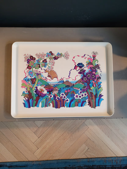 Plateau des années 70 illustré par Jean-Paul Barthe pour Tupperware - Ref 652