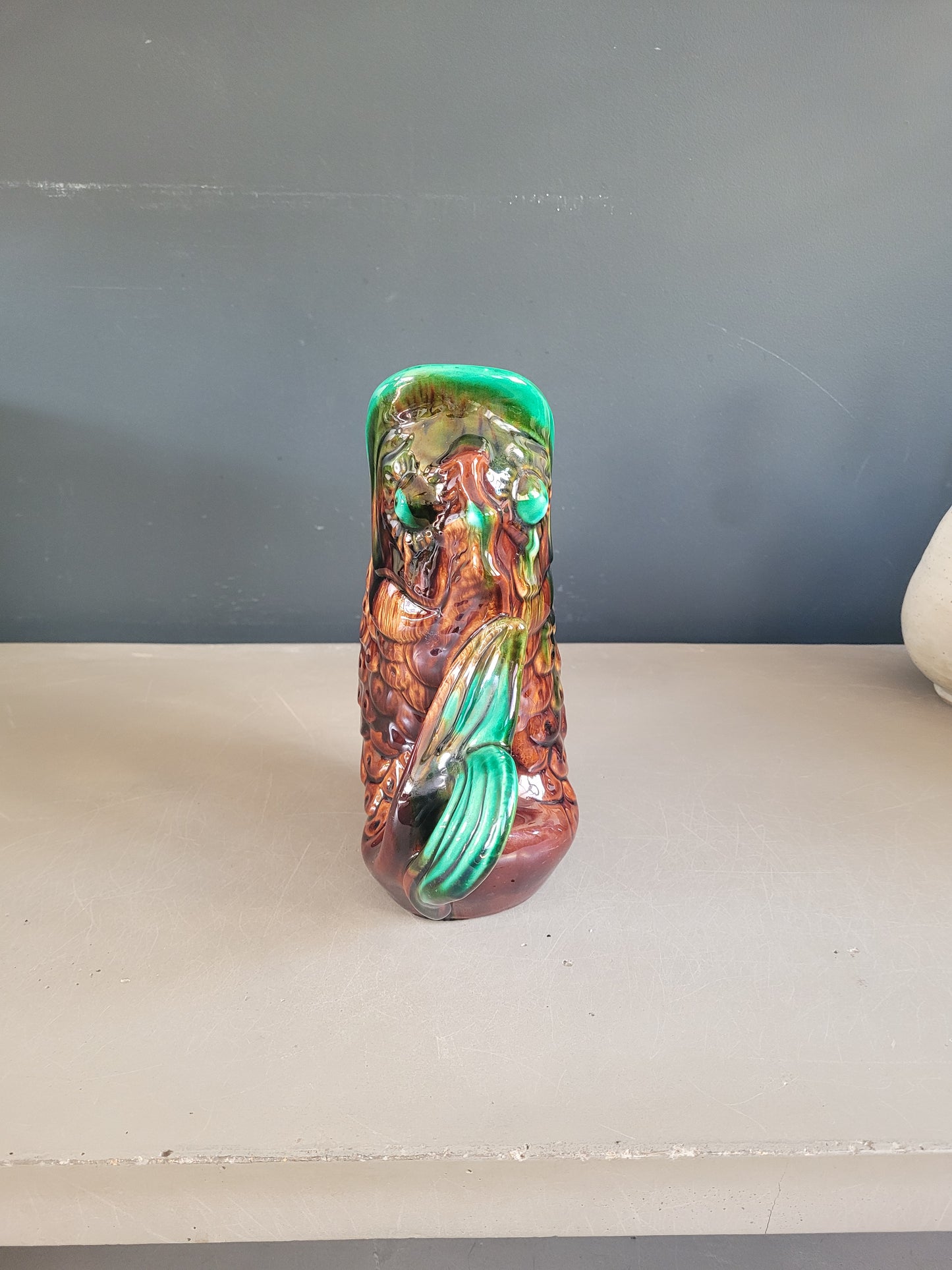 Pichet poisson ancien en céramique- Ref 776