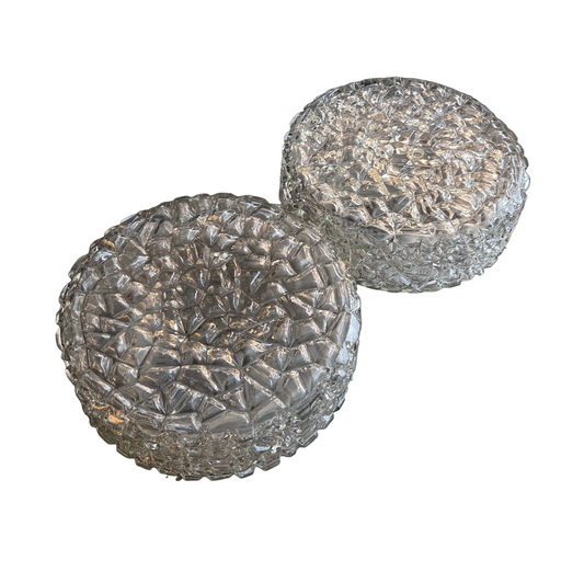 Paire de plafonniers ou appliques en verre moulé - Ref 1434