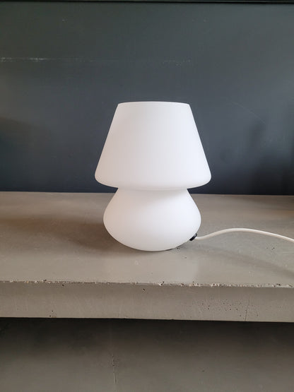 Lampe champignon en verre dépoli blanc - Ref 692