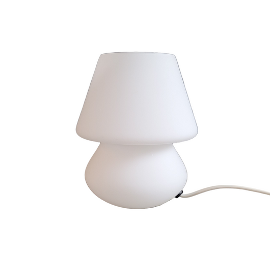 Lampe champignon en verre dépoli blanc - Ref 692