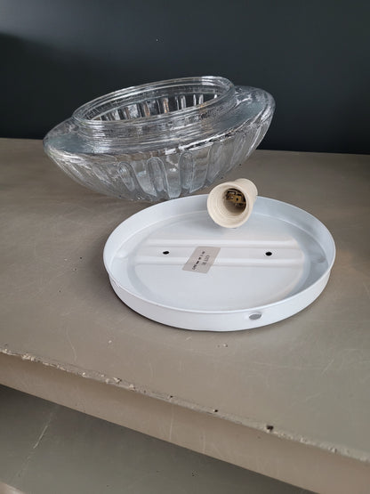 Plafonnier applique en verre moulé- Ref 757