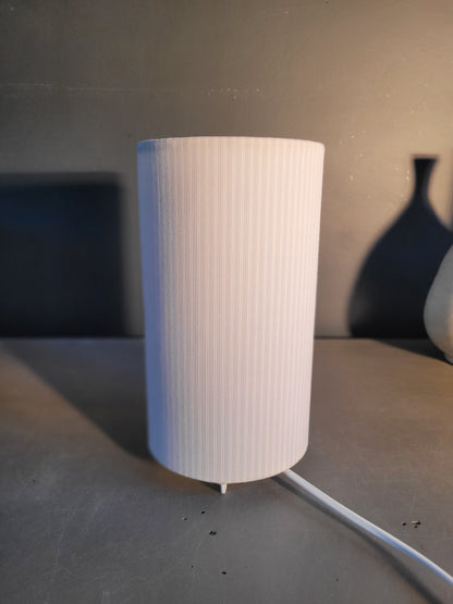 Lampe cylindre abat-jour tissu rayé  - Ref 740