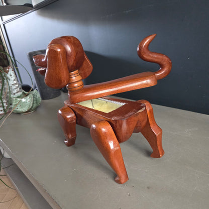 Boîte à bijoux chien en bois articulé - Ref 1419