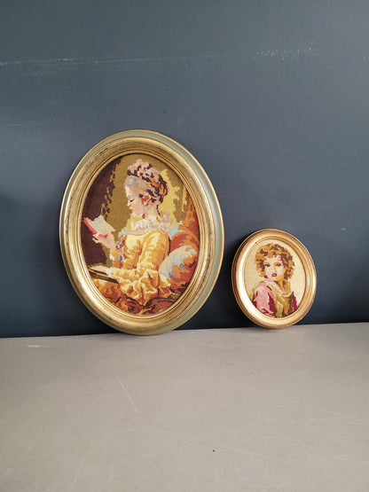 Paire de tableaux Broderies - Ref 1002