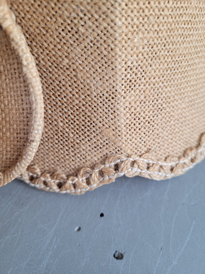 Paire d'abat-jour vintages en toile de jute - Ref 448