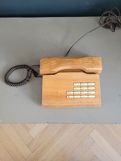 Téléphone en bois Gfeller Trub années 70 - Ref 552