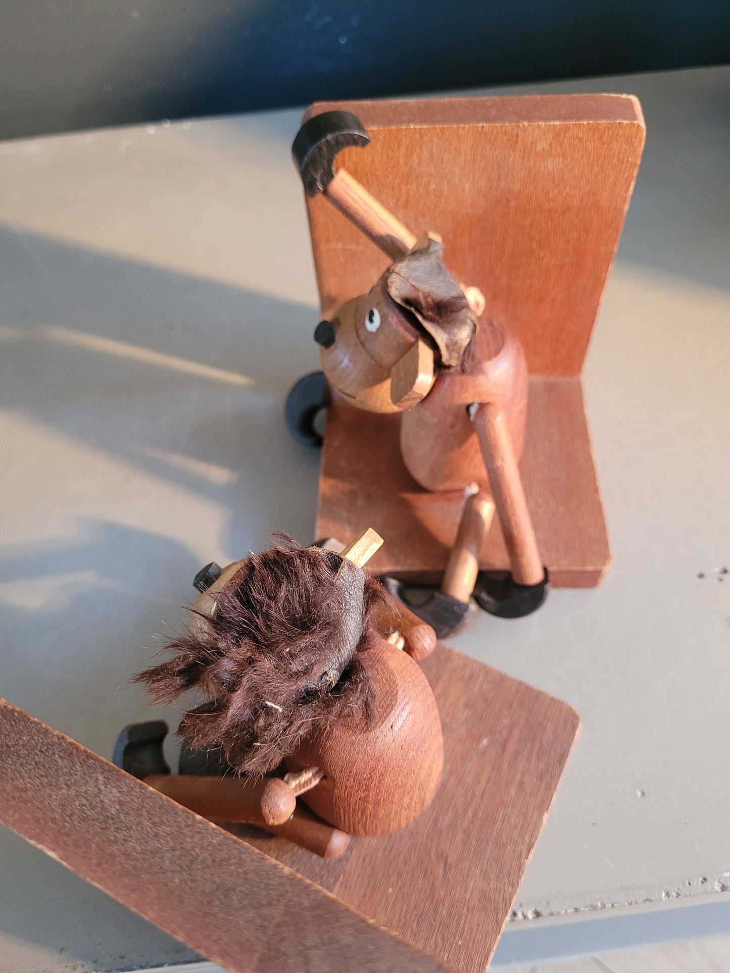 Paire de serre-livres scandinaves singes vintage - Ref 732