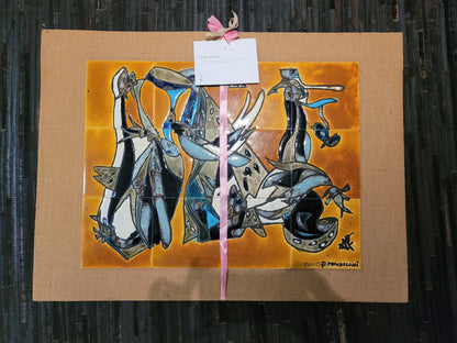 Faience murale signée F. Mondoloni - Ref 617