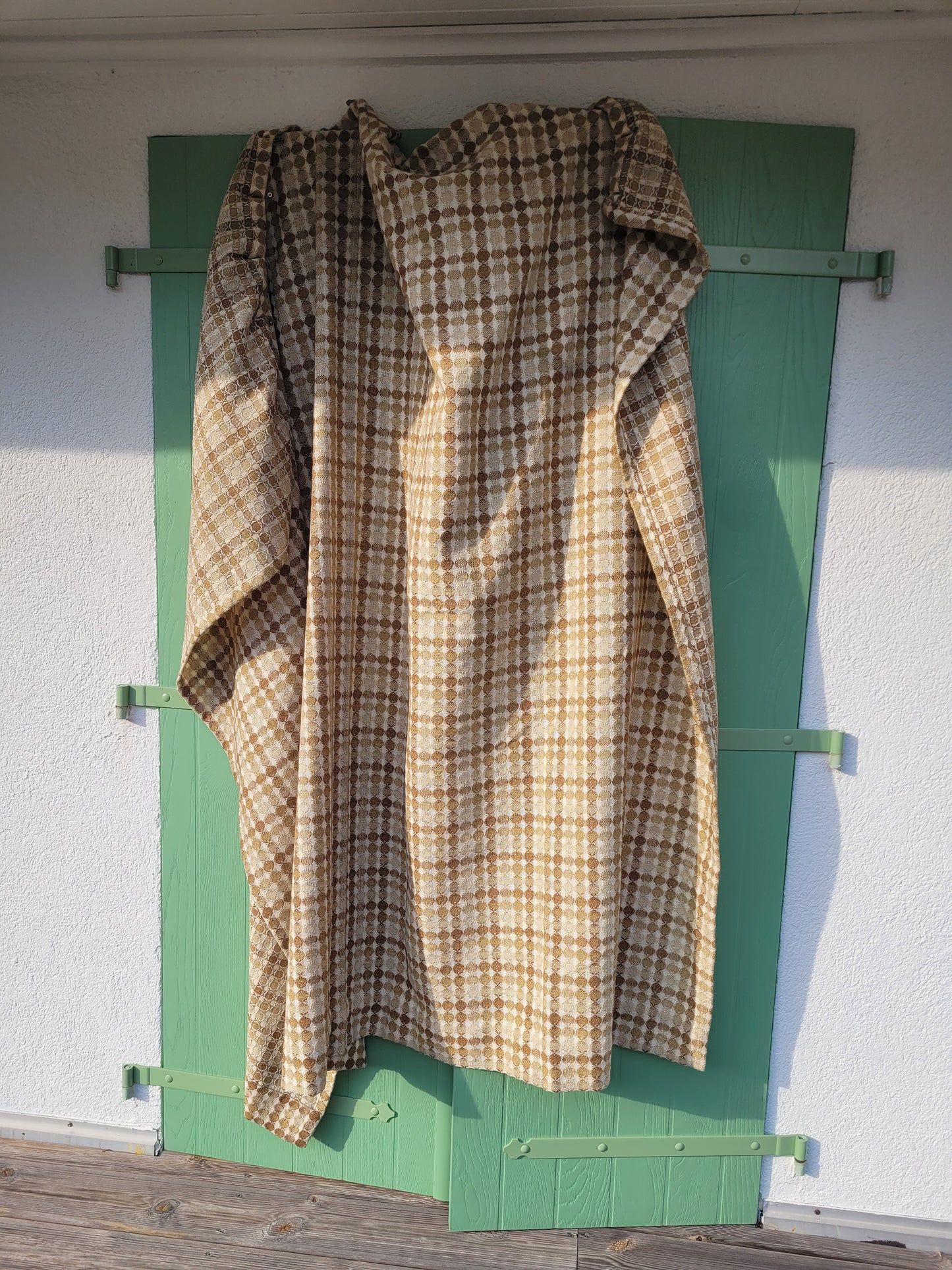 Paire de rideaux vintages en coton tissé- Ref 821