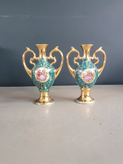 Paire de vases en porcelaine de Limoges - Marcel Chaufriasse - Ref 991