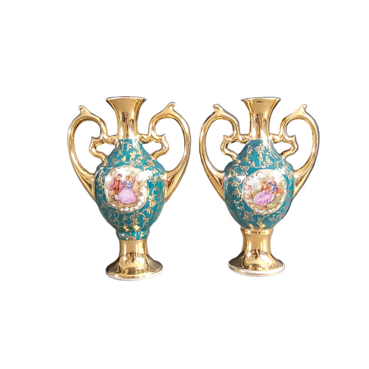Paire de vases en porcelaine de Limoges - Marcel Chaufriasse - Ref 991