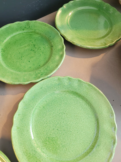 Serie d'assiettes Vallauris vertes - Ref 478