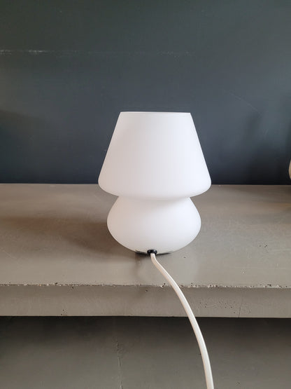 Lampe champignon en verre dépoli blanc - Ref 692