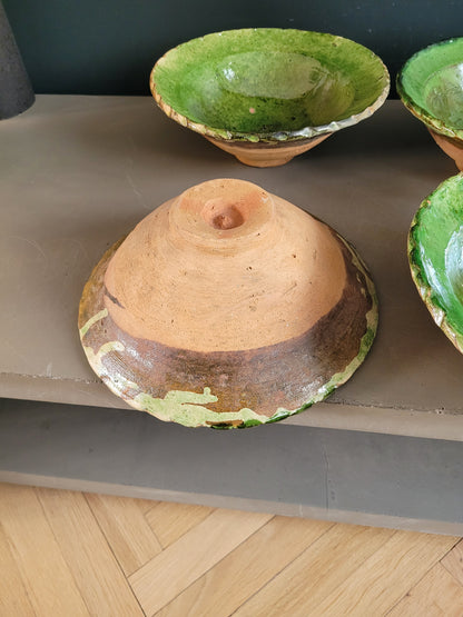 Saladier en terre cuite émaillée vert - Ref 791