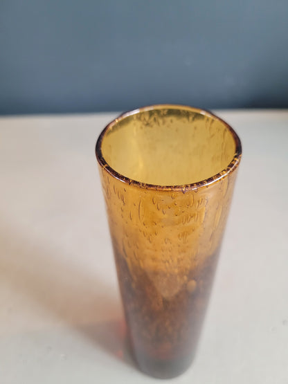 Vase en verre bullé ambré - Ref 540