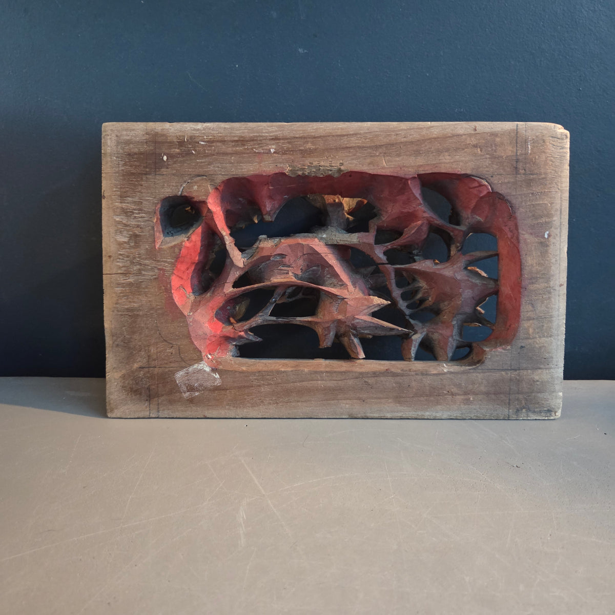 Bas relief ajouré en bois sculpté doré - Ref 1372