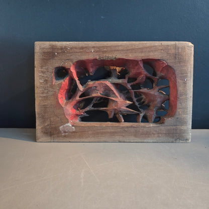 Bas relief ajouré en bois sculpté doré - Ref 1372