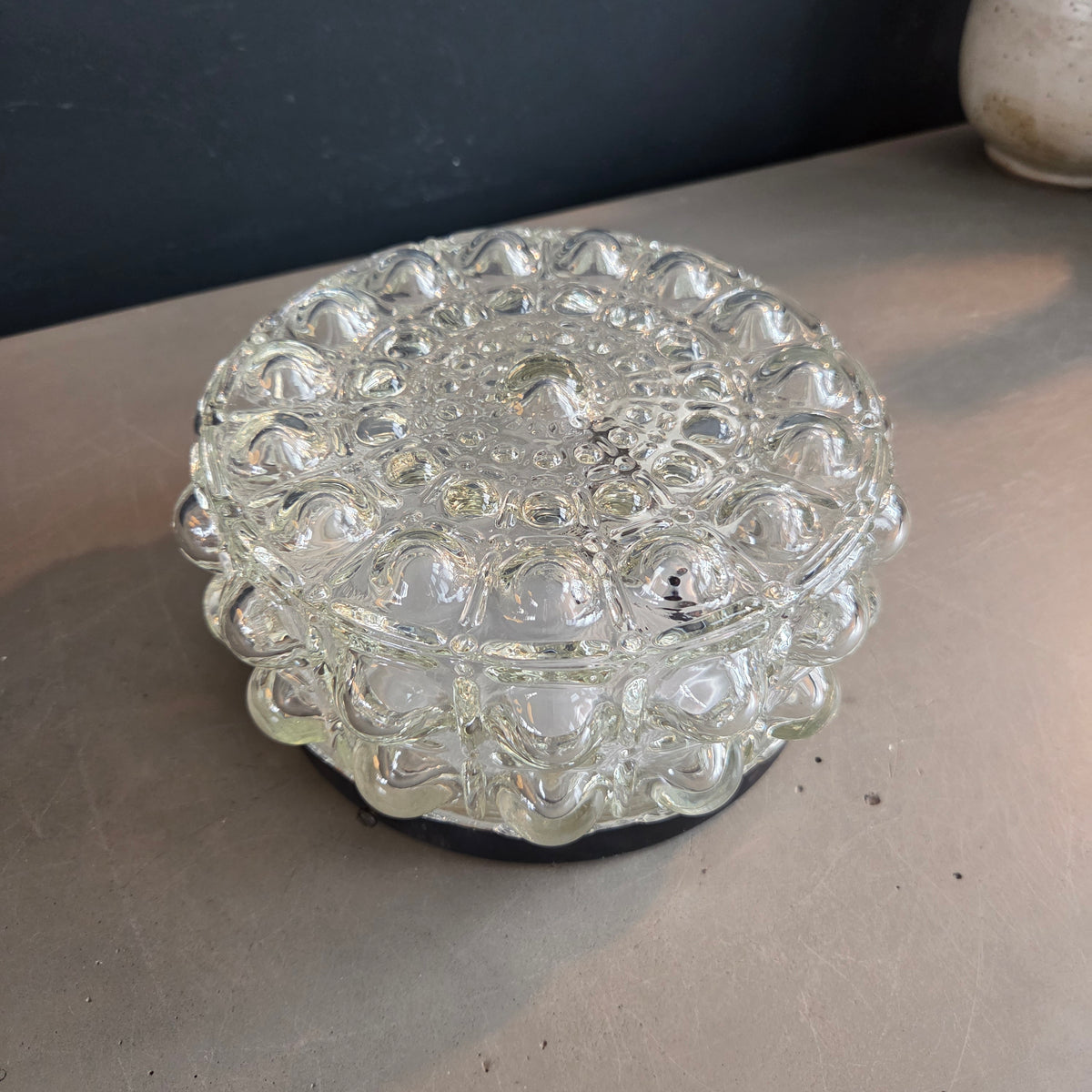 Plafonnier ou applique en verre moulé bulles - Ref 1435