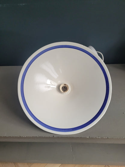 Suspension en céramique motif rayé bleu et blanc - Ref 970
