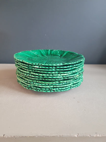 12 assiettes Rigal & Sanejouand faïencerie Clairefontaine en barbotine - Ref 631