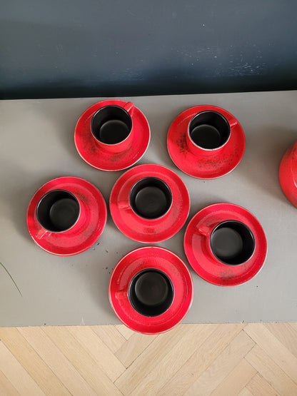 Service à café vintage 6 personnes complet - Ref 609