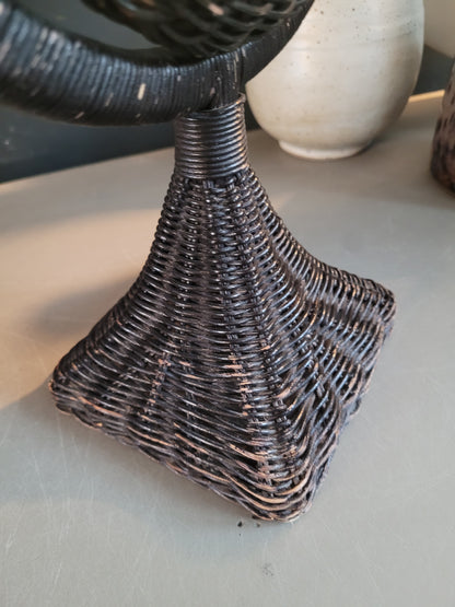 Miroir à poser pivotant en osier noir - Ref 986