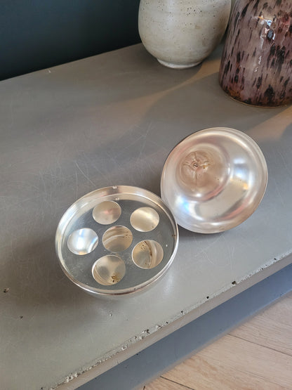 Boîte mini-bar poire en métal argenté- Ref 689